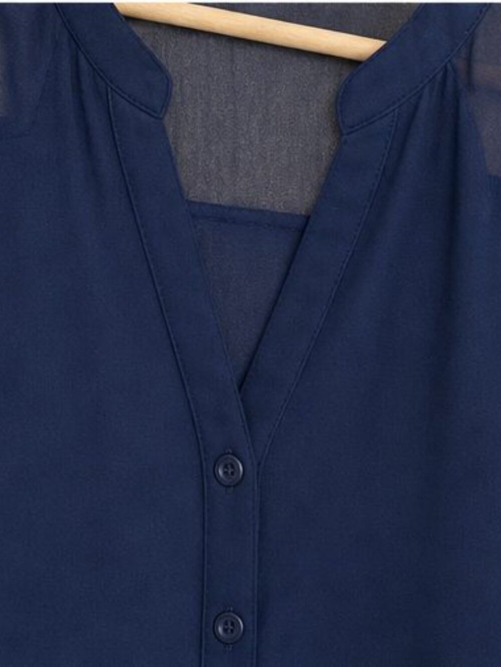 Navy Ruffle Blouse - Picture 4 of 6